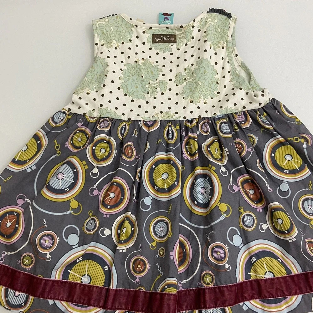 Matilda Jane Kids 6 Multicolor Dress Floral Clock Mixed Print‎ Boho Set of 2